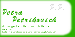 petra petrikovich business card